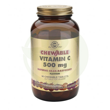 Vitamina C 500MG. Sabor Frambuesa 90 Cápsulas Solgar