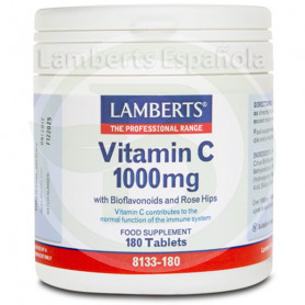 Vitamina C 1.000Mg. Bioflavonoides y Escaramujo 180 Tabletas Lamberts