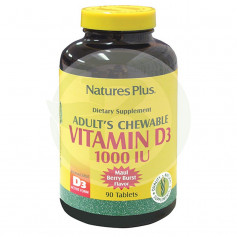 Vitamina D3 1000UI 90 Comprimidos Masticables. Natures Plus