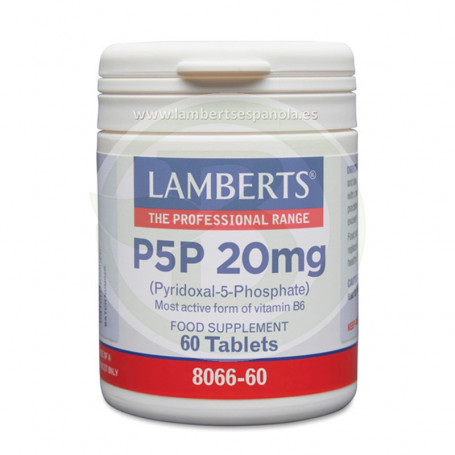 P5p 20Mg. (Piridoxal-5-Fosfato. Vit B6 Forma Activa) 60 Tabletas Lamberts
