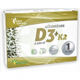Vitaminas D3 y K2 2.500Ui 60 Cápsulas Pinisan