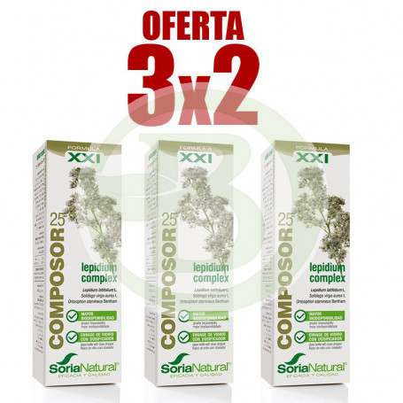 Pack 3x2 Composor 25 Lepidium Complex 50Ml. Soria Natural