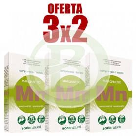 Pack 3x2 Manganeso Retard 24 Comprimidos Soria Natural