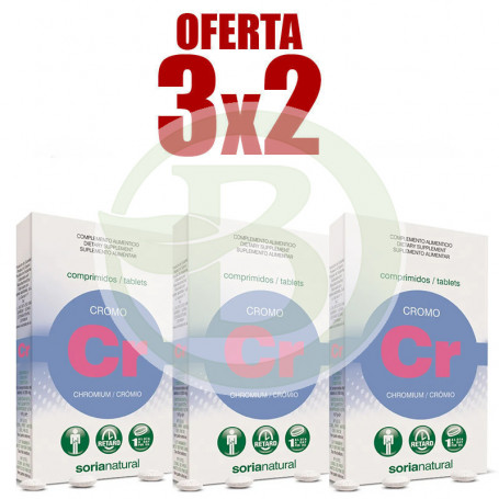 Pack 3x2 Cromo 24 Comprimidos Soria Natural