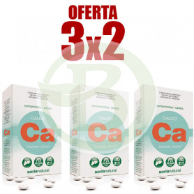 Pack 3x2 Calcio 30 Comprimidos Soria Natural