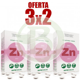 Pack 3x2 Zinc 48 Comprimidos Soria Natural