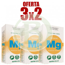 Pack 3x2 Magnesio 30 Comprimidos Soria Natural