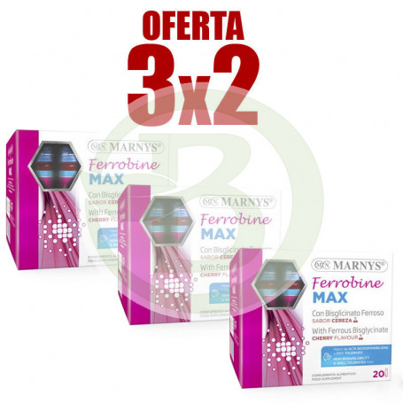 Pack 3x2 Ferrobine Max 20 Viales Marnys