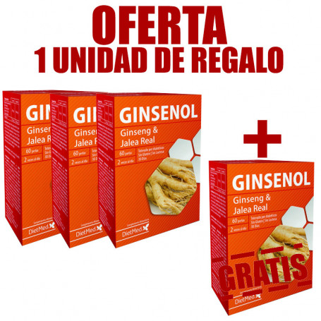 Pack 4x3 Ginsenol 60 Cápsulas Dietmed