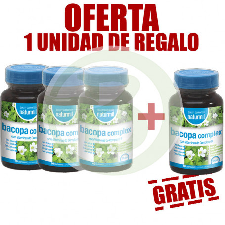 Pack 4x3 Bacopa Complex 60 Comprimidos Naturmil