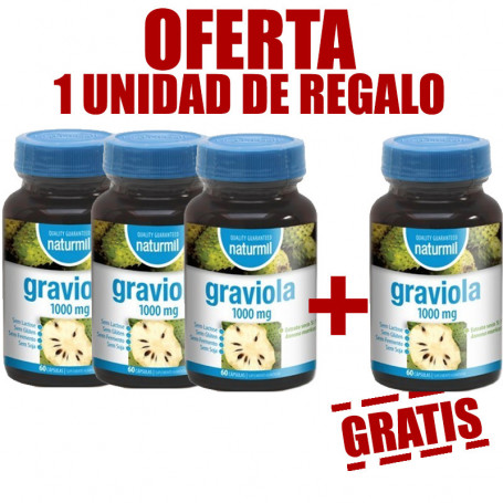 Pack 4x3 Graviola 45 Cápsulas Naturmil