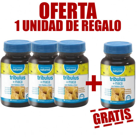 Pack 4x3 Tríbulus con Maca 60 Comprimidos Naturmil