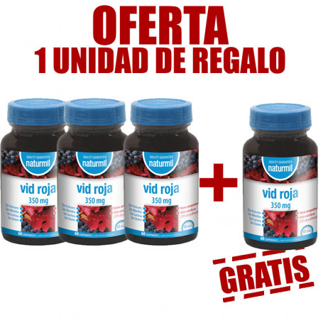 Pack 4x3 Vid Roja 60 Comprimidos Naturmil