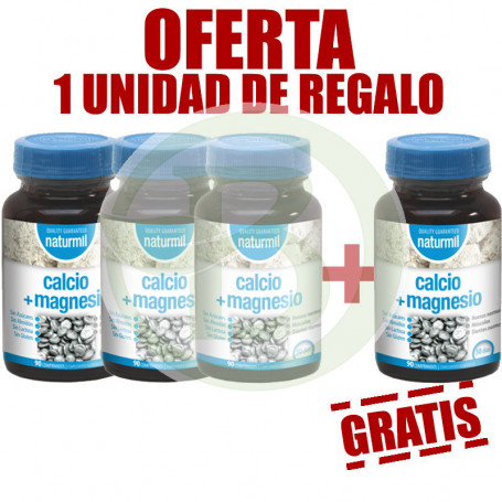 Pack 4x3 Calcio + Magnesio 90 Comprimidos Naturmil