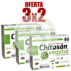 Pack 3x2 Chitosán Vegetal 60 Cápsulas Pinisan