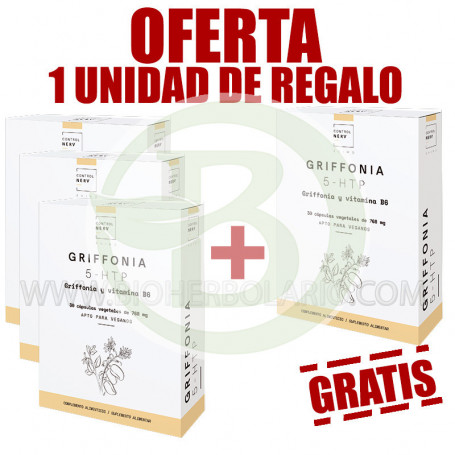 Pack 4x3 Griffonia 5HTP 30 Cápsulas Herbora