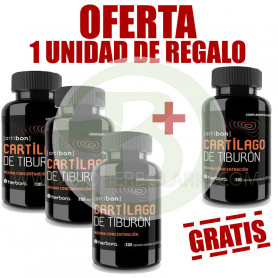 Pack 4x3 Cartílago de Tiburón 120 Cápsulas Herbora