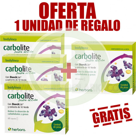 Pack 4x3 Carbolite 60 Cápsulas Herbora