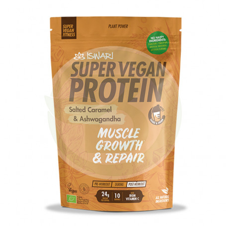 Super Vegan Protein Caramelo y Ashwagandha y Maca 350Gr. Iswari