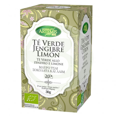 Té Verde, Jengibre y Limón 20 Filtros Artemis