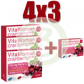 Pack 4x3 Vitawoman Cranberry Forte 30 Comprimidos Eladiet