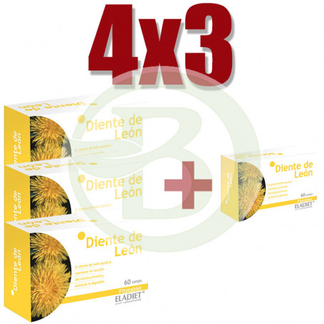 Pack 4x3 Diente de León 60 Comprimidos Eladiet