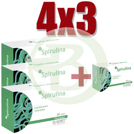 Pack 4x3 Spirulina 60 Comprimidos Eladiet