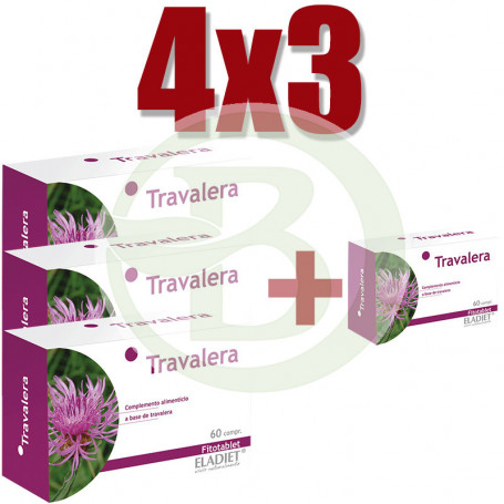 Pack 4x3 Travalera 60 Comprimidos Eladiet