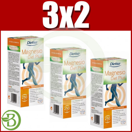 Pack 3x2 Magnesiodiet Plus 250Ml. Dietisa