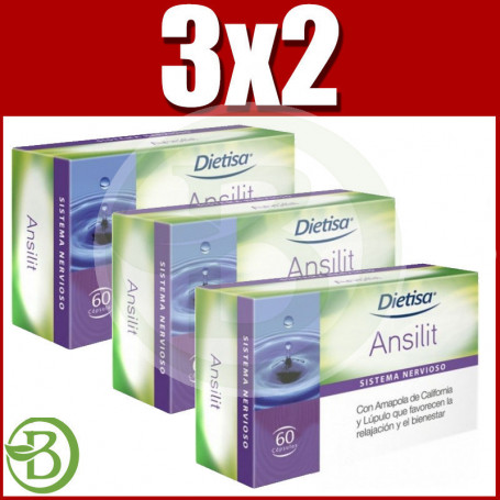 Pack 3x2 Ansilit 60 Cápsulas Dietisa