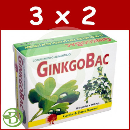 Pack 3x2 Ginkgobac Golden Green 60 Cápsulas
