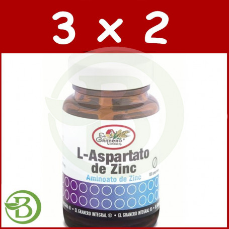 Pack 3x2 L-Aspartato de Zinc El Granero