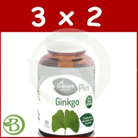 Pack 3x2 Ginkgo Biloba 90 Cápsulas El Granero