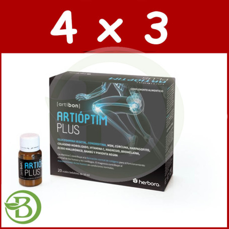 Pack 4x3 Artioptim Plus 20 Viales Herbora