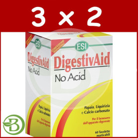 Pack 3x2 Digestivaid No Acid 60 Tabletas ESI - Trepat Diet