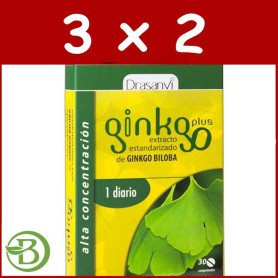 Pack 3x2 Ginkgoplus 30 Comprimidos Drasanvi