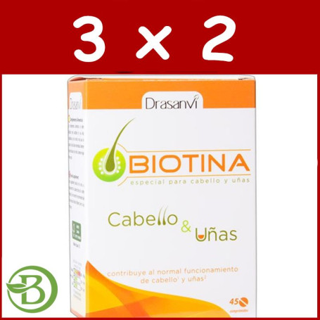 Pack 3x2 Biotina 400 45 Comprimidos Drasanvi