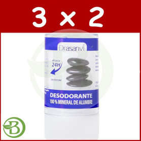 Pack 3x2 Desodorante Alumbre Mineral Cristal Drasanvi