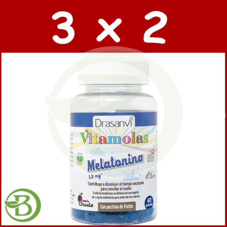Pack 3x2 Vitamolas Melatonina 60 Gominolas Drasanvi