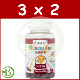 Pack 3x2 Vitamolas Defensas Niños 60 Gominolas Drasanvi