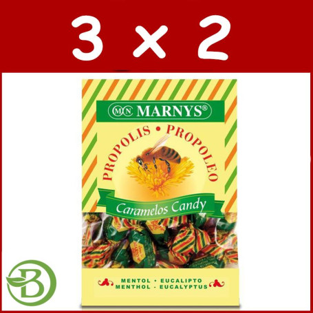 Pack 3x2 Caramelos Propoleo con Miel 60Gr. Marnys