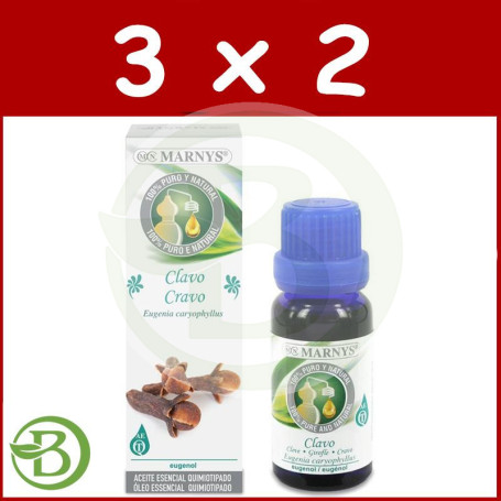 Pack 3x2 Aceite Esencial Alimentario de Clavo 15Ml. Marnys