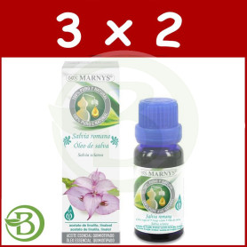 Pack 3x2 Aceite Esencial Alimentario de Salvia Romana 15Ml. Marnys
