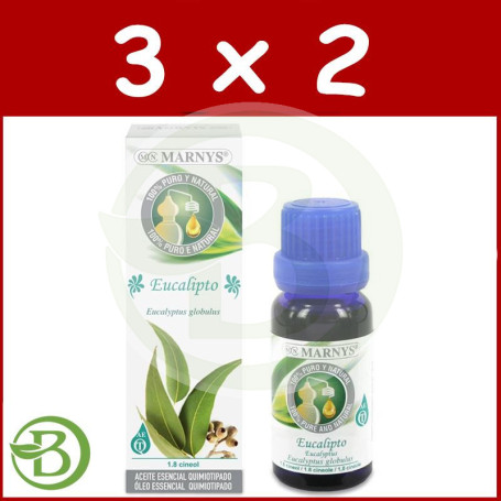 Pack 3x2 Aceite Esencial Alimentario de Eucalipto 15Ml. Marnys