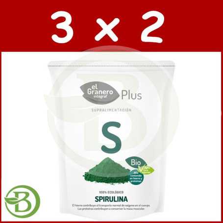 Pack 3x2 Spirulina Bio 200Gr. El Granero