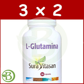 Pack 3x2 L-Glutamina 500Mg. 50 Cápsulas Sura Vitasan