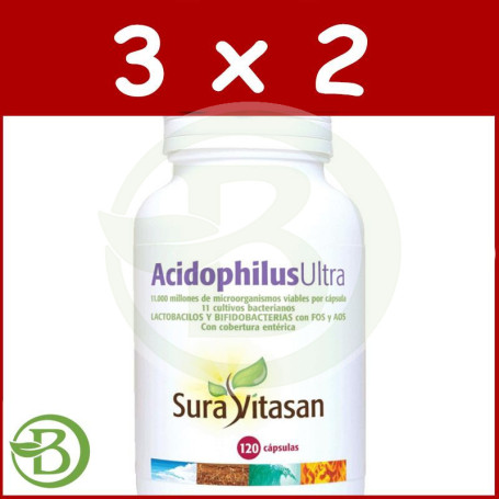 Pack 3x2 Acidophilus Ultra 120 Cápsulas Sura Vitasan