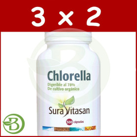 Pack 3x2 Chlorella 300 Cápsulas Sura Vitasan