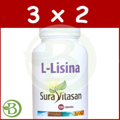 Pack 3x2 L-Lisina 500Mg. 100 Cápsulas Sura Vitasan