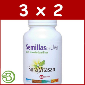 Pack 3x2 Semillas de Uva 60 Cápsulas Sura Vitasan